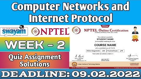 Computer Networks and Internet Protocol | NPTEL | Week 2 |Assignment 2 Solution | JAN 2022