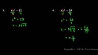 Algebra Review 10.3 - Quadratic Equations