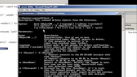 Windows Server 2008: command line for Active Directory groups