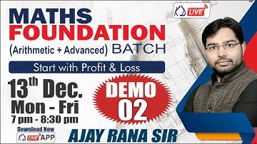Basic Maths | Maths Foundation Batch | Arithmetic+Advance | For SSC/BANK/CPO | By Ajay Rana Sir