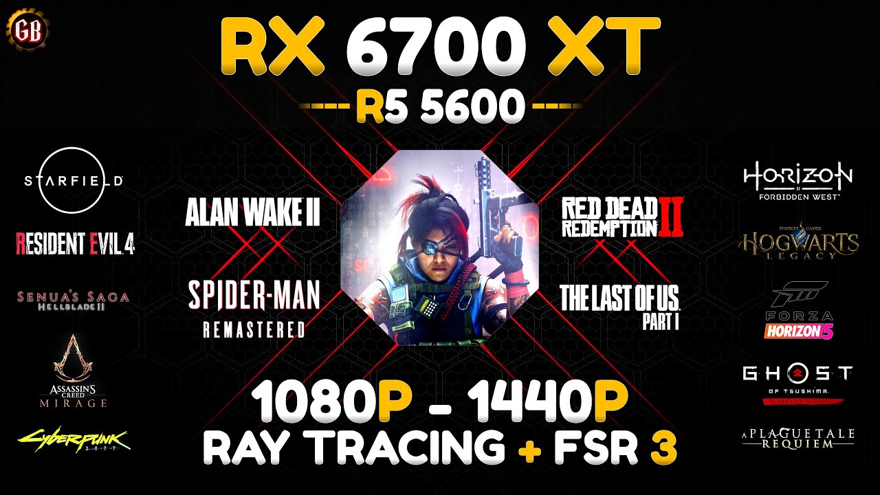 RX 6700 XT + Ryzen 5 5600 : 1080P, 1440P, RT/FSR With 15 Games