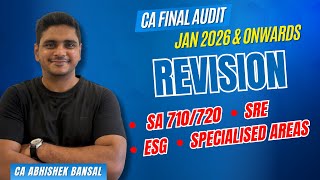 CA Final | Audit Marathon | Part 3 | Jan 2026 | May 2026 | CA Abhishek Bansal #cafinal