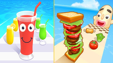⏺ juice Run 🆚 Sandwich Runner level 47+48| MAX LEVEL Walkthrough Pro Gameplay iOS,Android Game AD