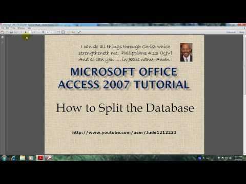 Access 2007 Tutorial 30 How to Split the Database