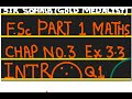 FSc Math Part 1, Ch 3 - Exercise 3.3 introduction Question no 1 - 11th Class Math