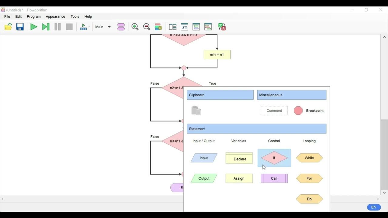 (In Arabic) Flowgorithm 1.4 IF Control statements compound conditions ...