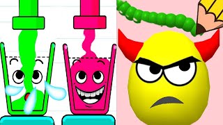 Draw To Smash VS Happy Glass Colors Logic Puzzle Gameplay Walkthrough