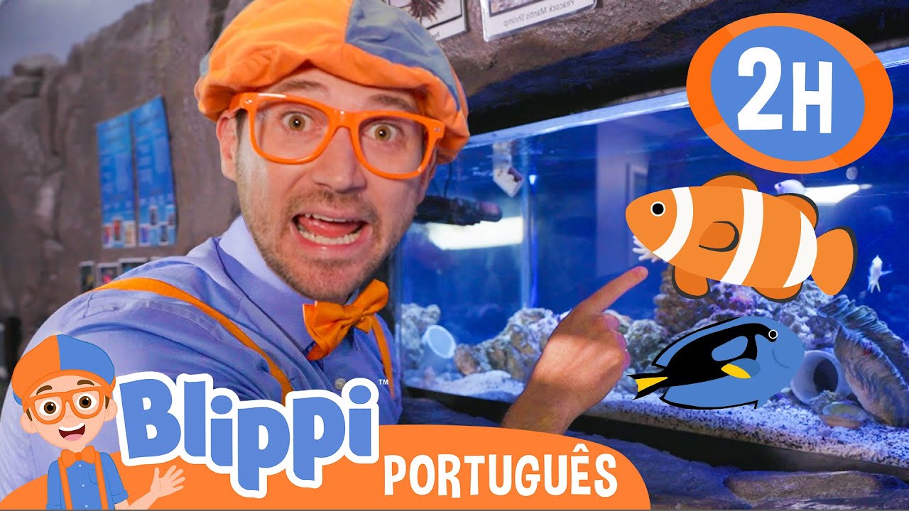 Blippi Explora o Fundo do Mar! | 🟠 MARATONA DO BLIPPI! 🟠 | Vídeos Educativos em Português