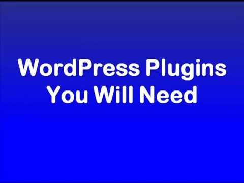 Lesson 4 - Wordpress Plugins You Will Need