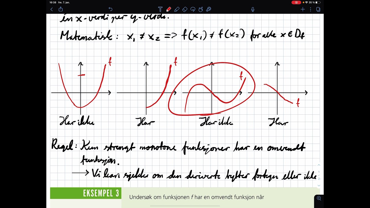 5A Hva er omvendte funksjoner 4: Eksistens av omvendte funksjoner, eksempel 3