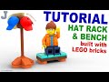 LEGO Tutorial On How To Build A LEGO Hat Rack & Bench #legoinstructions