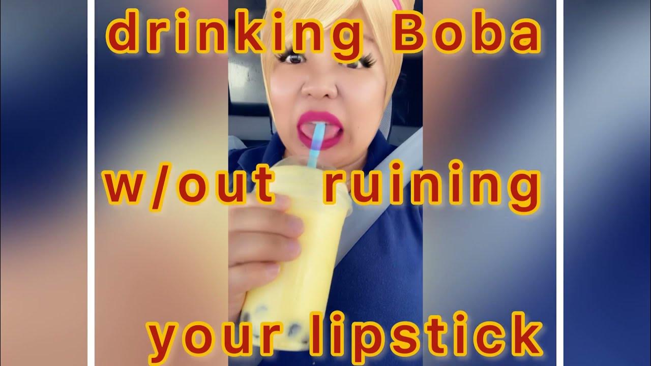 how to drink the shake boba w/out ruining your lipstick just for fun