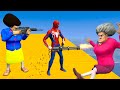 Scary Teacher 3d - Spiderman vs Miss&#39;T &amp; Blue Miss&#39;T ( Blow up Spider Car )  - Game Animation