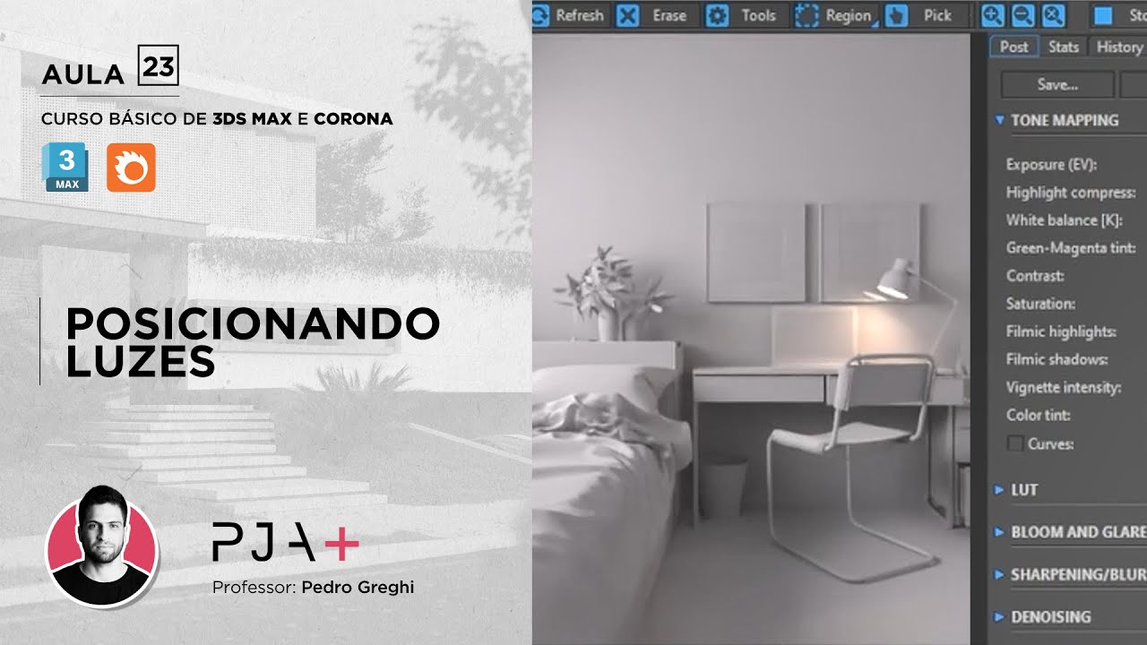 [CURSO GRATUITO DE 3DS MAX E CORONA] AULA 23 - Posicionando Luzes - YouTube