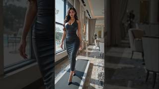 black party wear dress #viral #fashion #model #trending #montagem