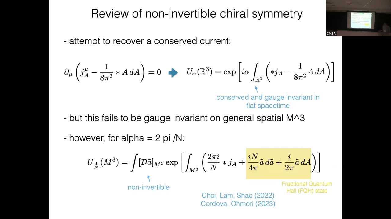Lukasz Fidkowski | Non-invertible bosonic chiral symmetry on the lattice