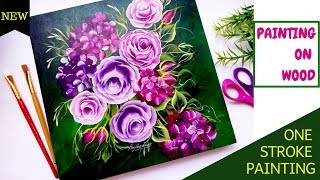 acrylic easy painting wood flowers stroke diy floral quick flower paint tutorials abstract patterns