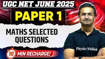 Maths selected Questions | UGC NET Paper 1 June 2025 | 10 Min Recharge | Nishant Sir