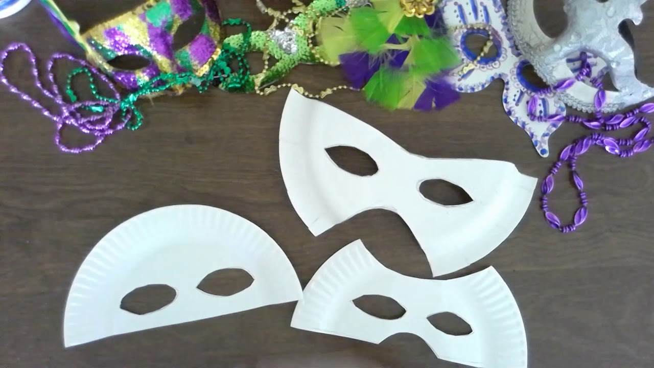Mardi Gras Mask Paper Plate Craft