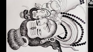 How to draw a beautiful outline sketch of Ganpati Bappa sitting on lord shiva shoulder drawing part2