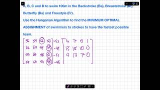 12GENMA - HUNGARIAN ALGORITHM MINIMISATION