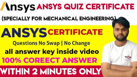 ANSYS Quiz Certificate | Free Online Quiz Certificate within 2 minutes |@ShorttrickScience