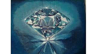 How to draw a diamond realistic || كيفية رسم ماسة جميلة جدا