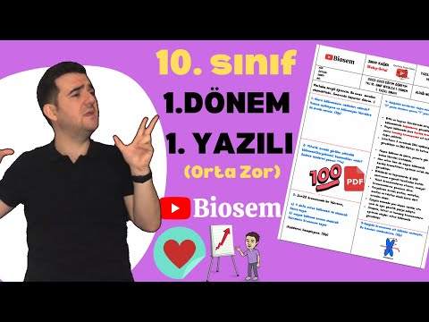 10. Sınıf Biyoloji 1. Dönem 1. Yazılı Orta-Zor 22-23 PDF 10. sınıf yazılı hazırlık