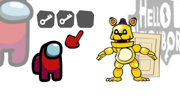 Mini Crewmate Kills Hello Neighbor Fredbear Mod Characters | Among Us