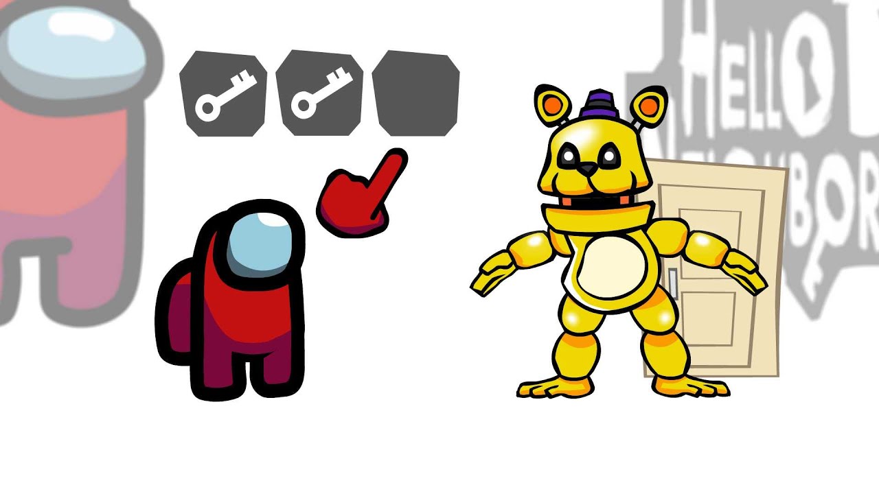 Mini Crewmate Kills Hello Neighbor Fredbear Mod Characters | Among Us