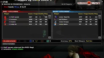 Quakelive CTF fraggin enemy QUAD air rocket