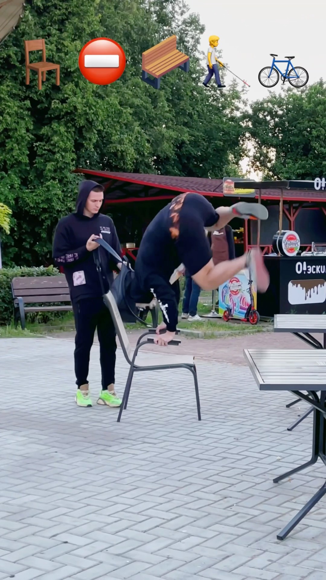 Stunts with Emojis pt.63??#kiryakolesnikov #prank #funny #comedy #stunt #parkour #flip
