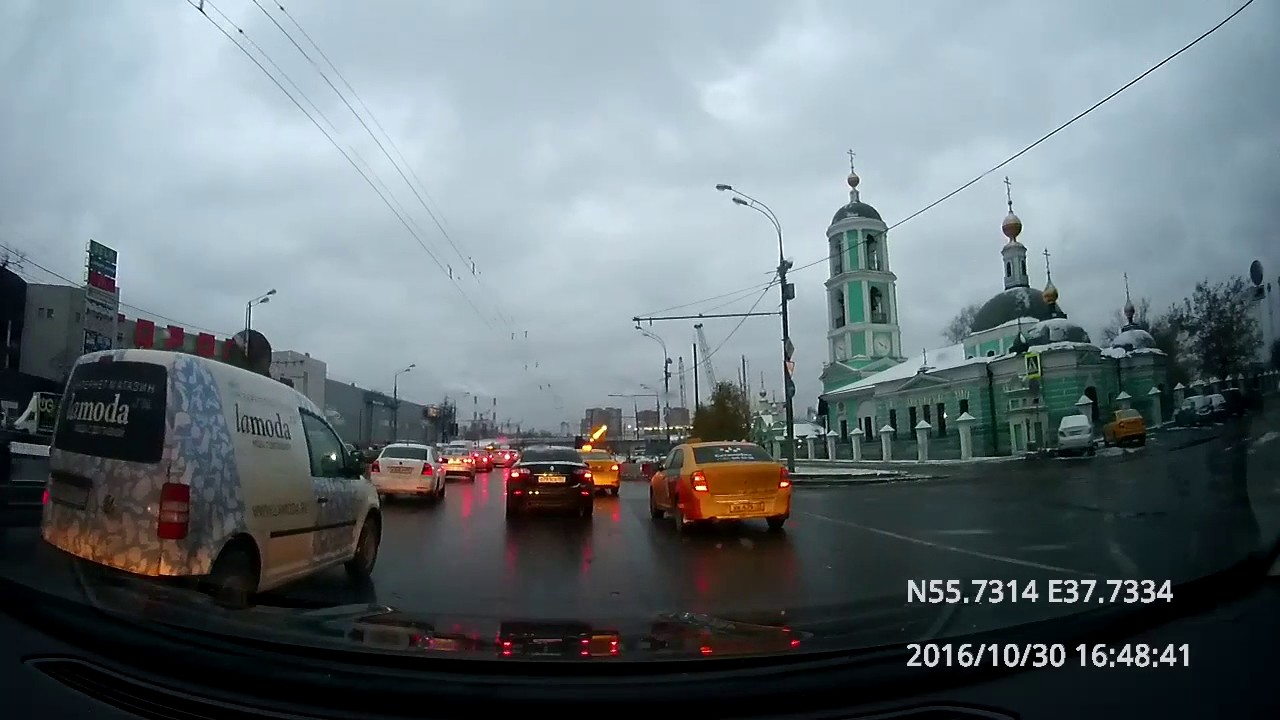 Driving in Moscow city: Текстильщики - Басманный - Лефортово 30/10/2016 ...
