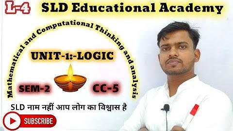 L-4,FYUGP|| Semester-2|| CC-5, Mathematical Induction|| Unit-1 Logic||VBU&BBMKU.