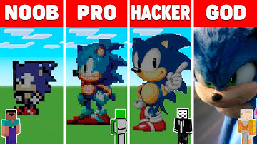 MINECRAFT NOOB vs PRO vs HACKER vs GOD Minecraft Pixel art: Sonic The Hedgehog / Animation