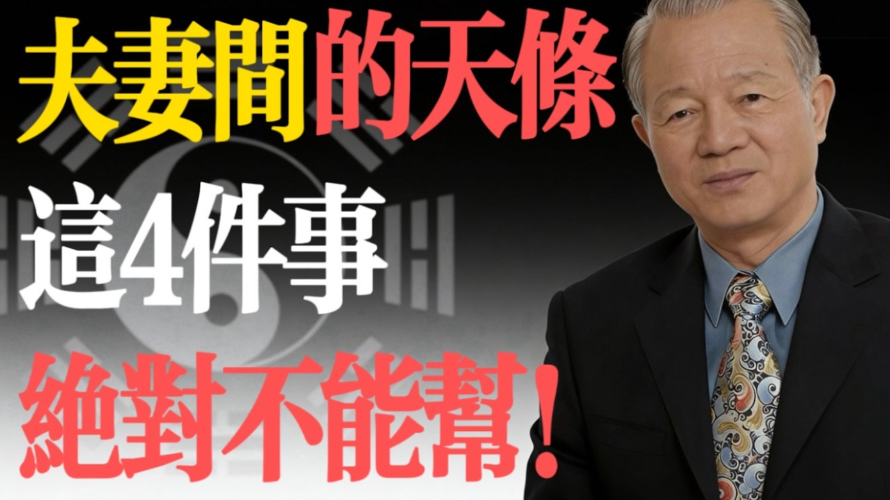曾仕強：夫妻感情再好，這4件事也千萬別幫！幫了就是害了他，也害了你自己！#易經 #曾仕強 #婚姻智慧 #夫妻相處 #因果 #家庭教育 #原生家庭 #國學 #人生哲理 #界限感