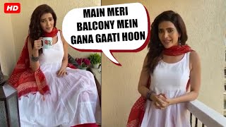 Hot Karishma Tanna Chills In Her Cozy Balcony Sings Bollywood Songs During Lockdown