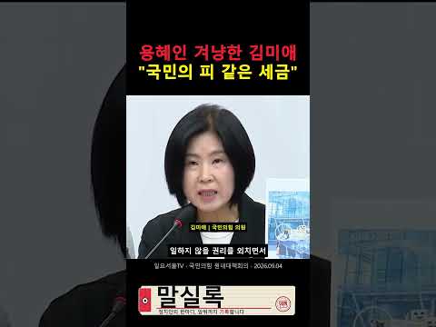 용혜인 겨냥한 김미애 “국민의 피 같은 세금입니다” #shorts