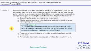 2.7 Quality Assurance and Improvement Program MCQs