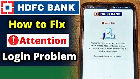 HDFC Bank app Attention | Hdfc bank attention your screen is being viewed on another device | Hdfc