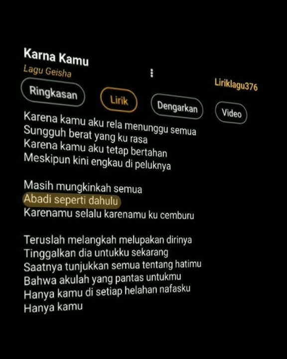 Karna Kamu || Lagu Geisha #lirick #storywa #lirikan #story #lirikmusic #dlirik #lirik