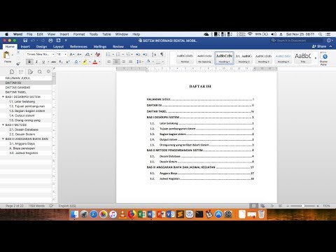 Cara Membuat Nomor Halaman Dan Daftar Isi Otomatis Microsoft Word Di mac