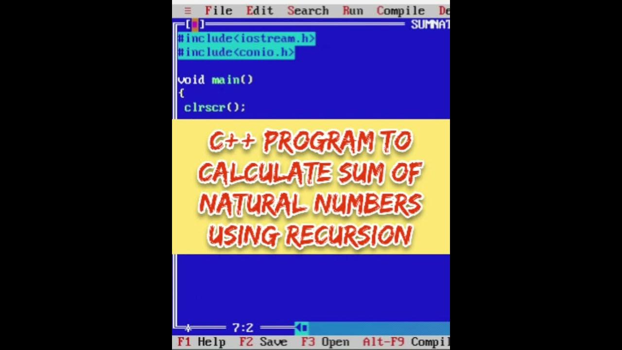 C++ Program to Find Sum of Natural numbers using Recursion | C++ | # ...