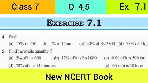 NCERT Class 7 Maths | Q 4,5 | Ex 7.1 Chapter 7 Comparing Quantities