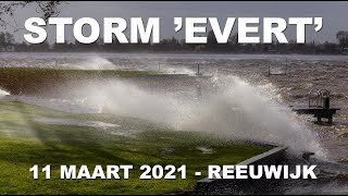 Storm 'Evert' met windkracht 8 à 9 over Nederland - 11 maart 2021 vanuit Gouda/Reeuwijk