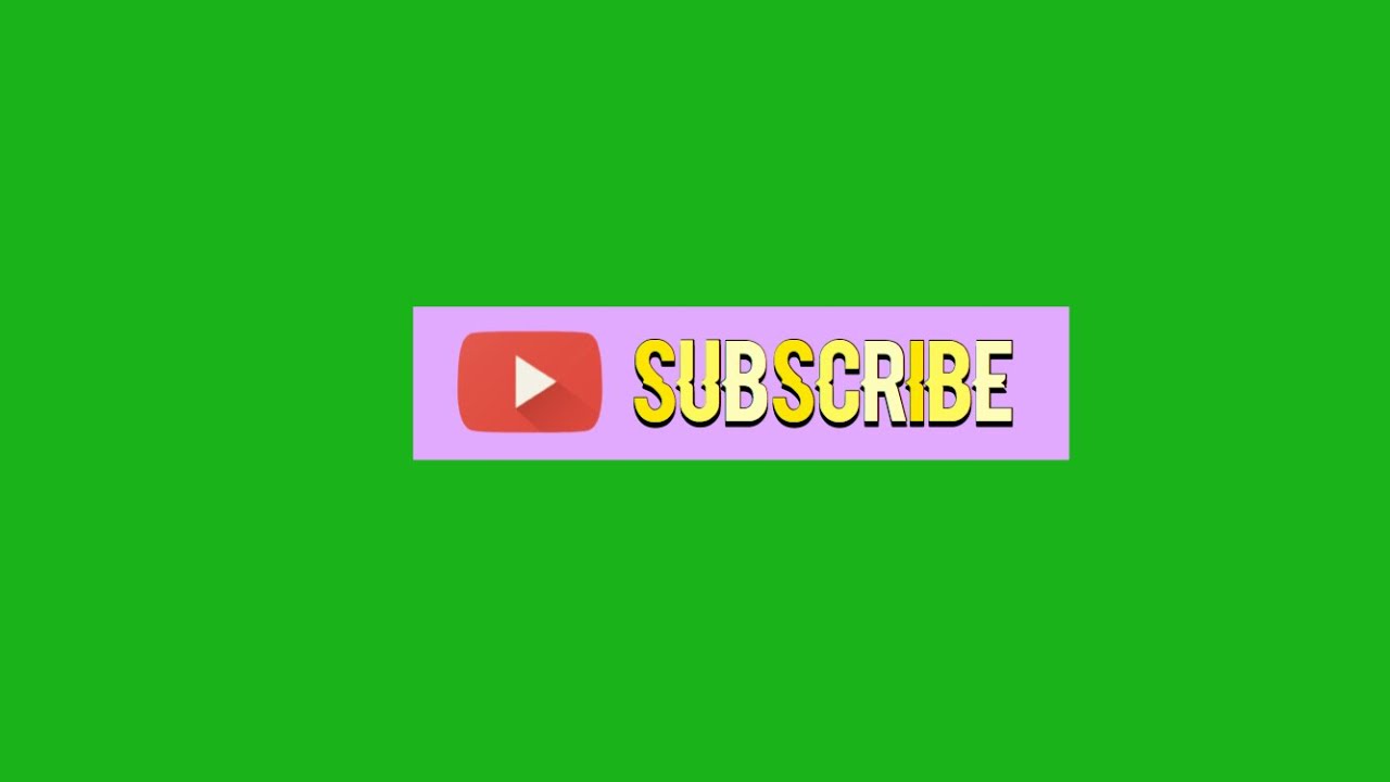 Girly Subscribe Button Animated With Click Sound Green Screen Youtube