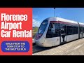 Walking from the Florence (Italy) Airport Tram Station to the Car Rental Shuttle Bus