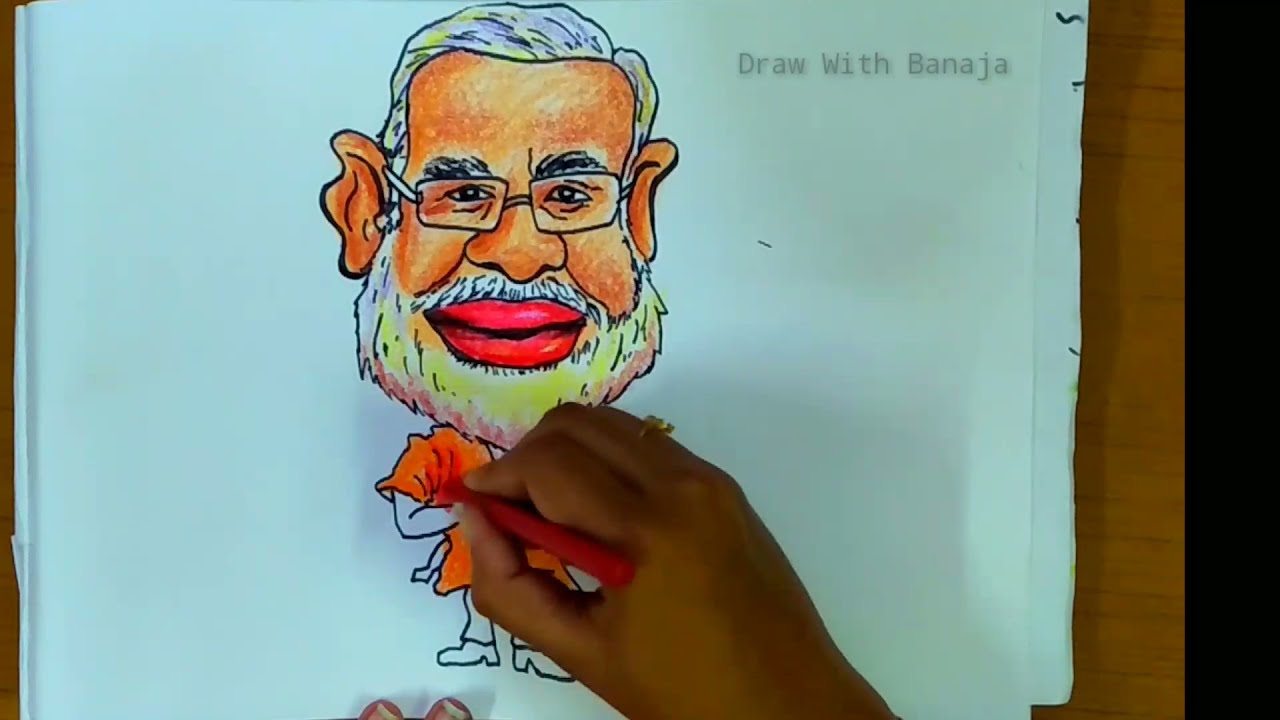 Caricature Drawing Of Narendra Modi //Caricature Drawing Tutorial - YouTube