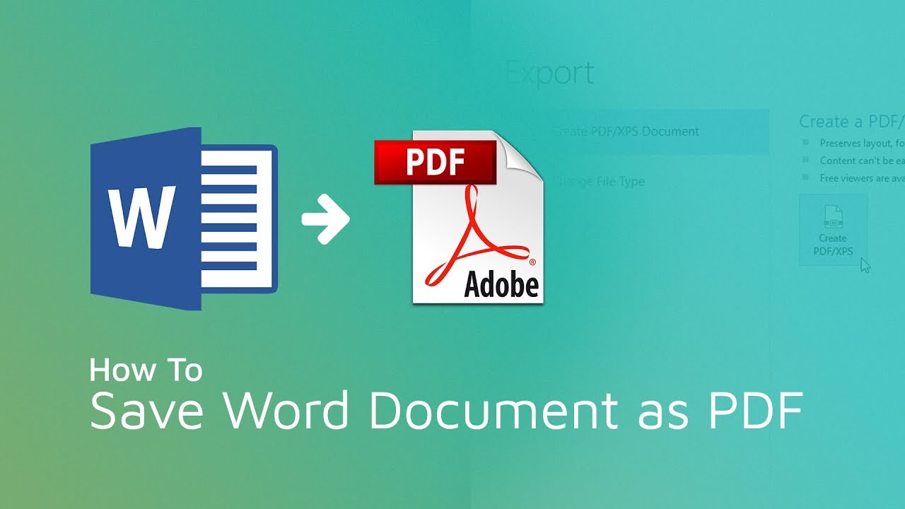 how to save word as pdf file