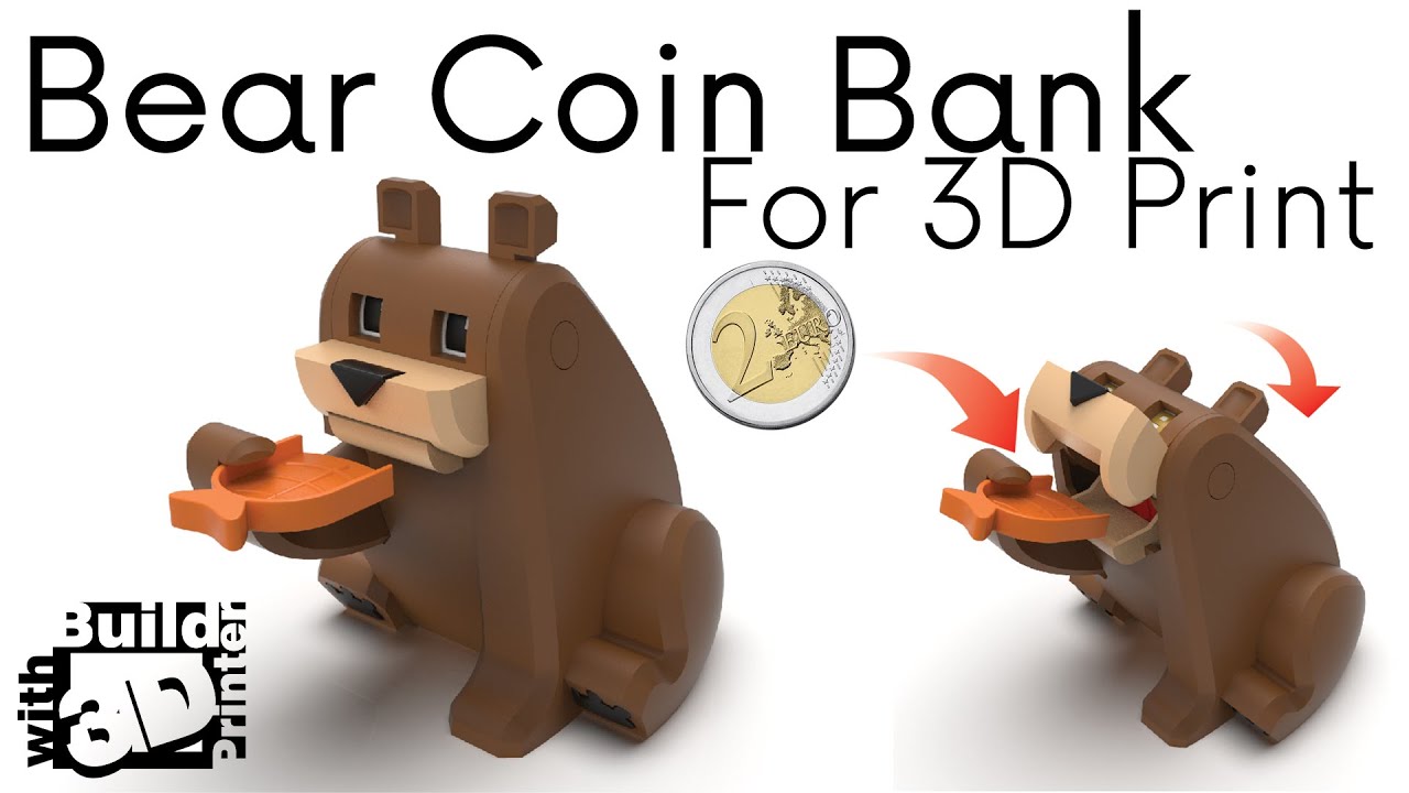 Bear Coin Bank for 3D-Print (Assembly Instructions) - YouTube